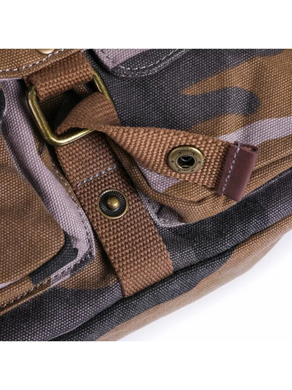 Vintage Canvas Messenger Bag | Crossbody Shoulder Satchel | Military Style Bag